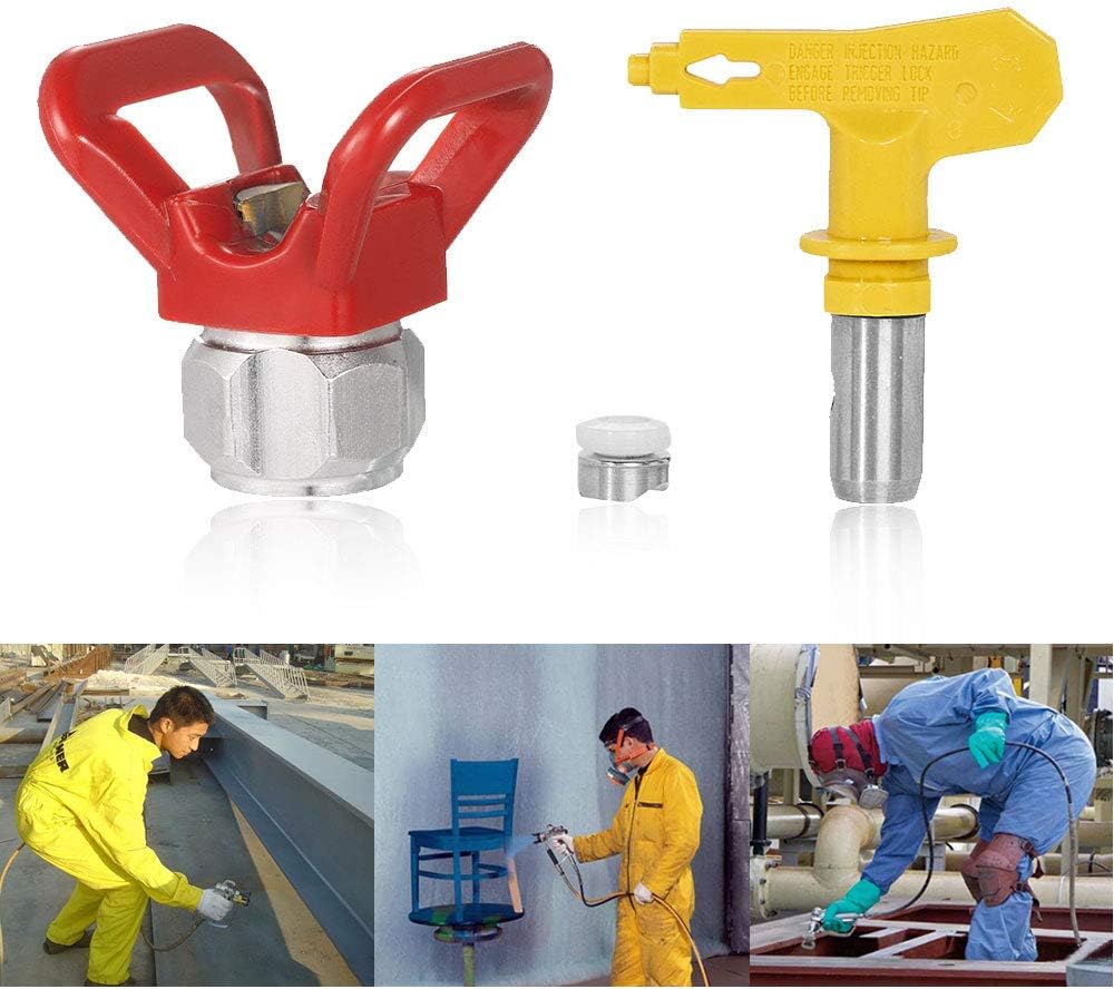 Carkio Airless – Boquilla de punta de pistola 321 compatible con pulverizador de pintura y pulverizador, herramienta de accesorio de protección de