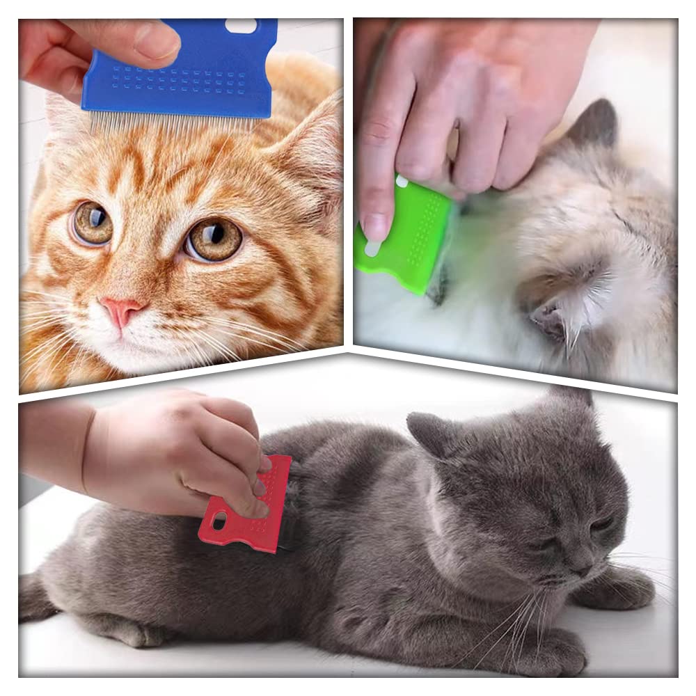 6 peines para pulgas para mascotas, peines para perros y gatos, peines de masaje para depilación, peines para eliminar la caspa, manchas de cabello