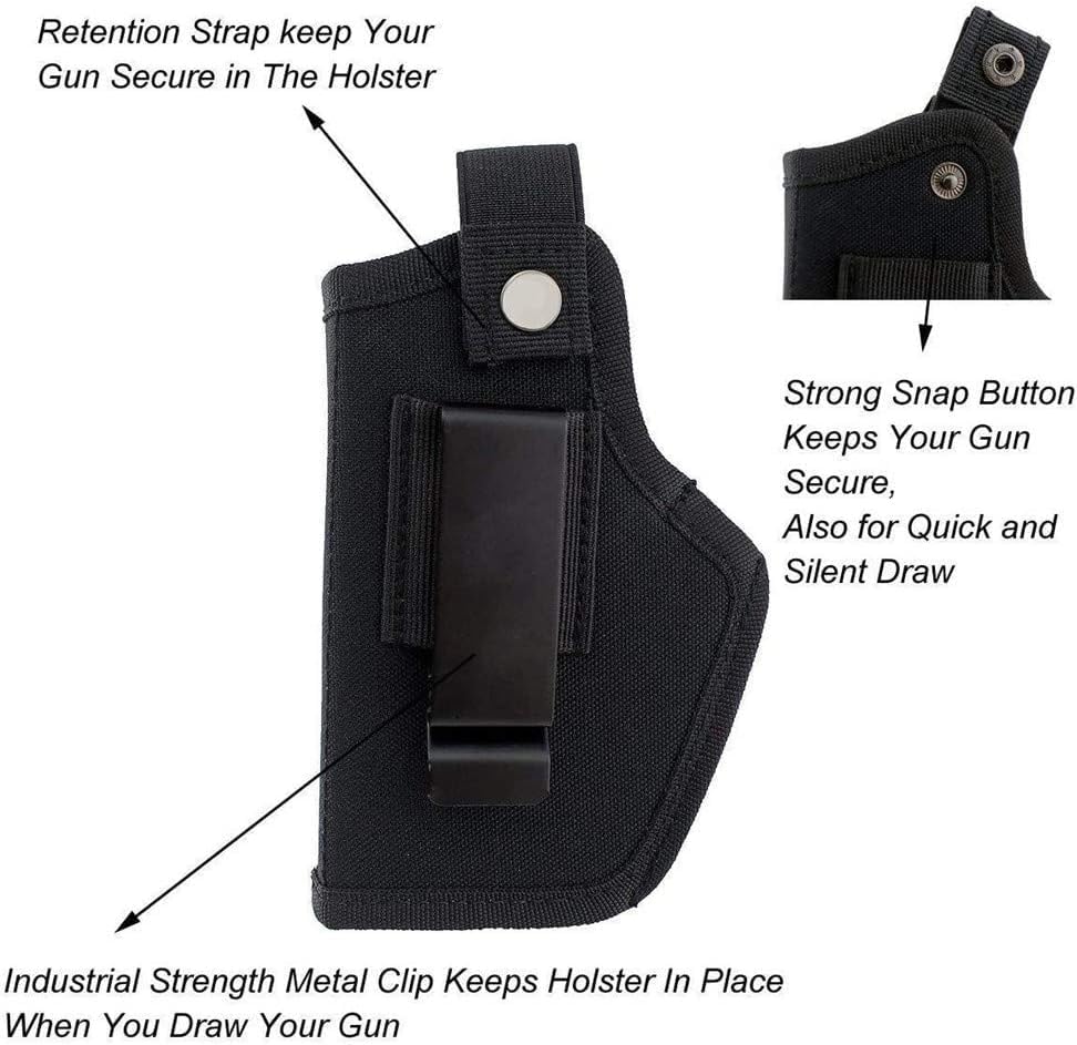 Funda universal para pistola, IWB OWB para pistola, bolsas tácticas para pistola, fundas para pistola de cintura para mano derecha e izquierda,