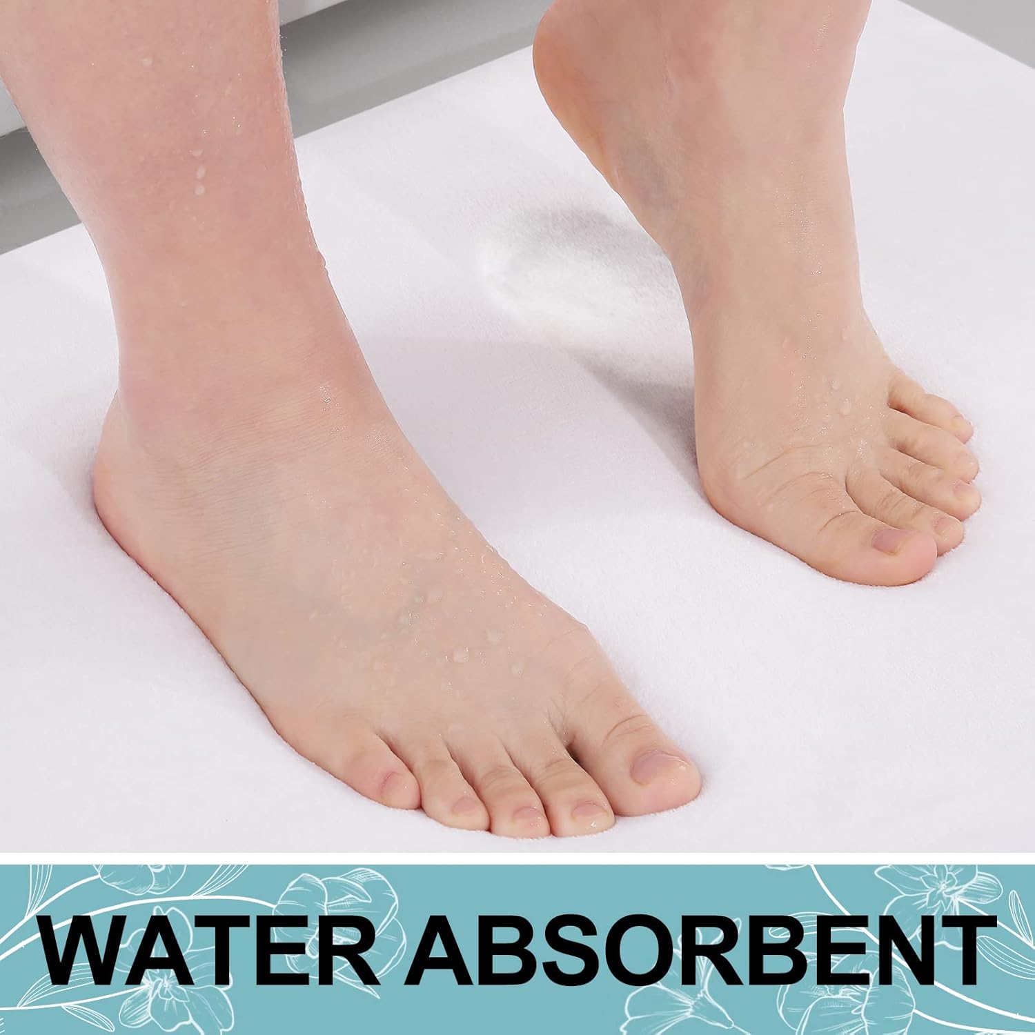 Smiry – Tapete de baño de espuma viscoelástica, supersuave, absorbente, antideslizante, alfombra para el suelo del baño, 32 x 20 pulgadas, color