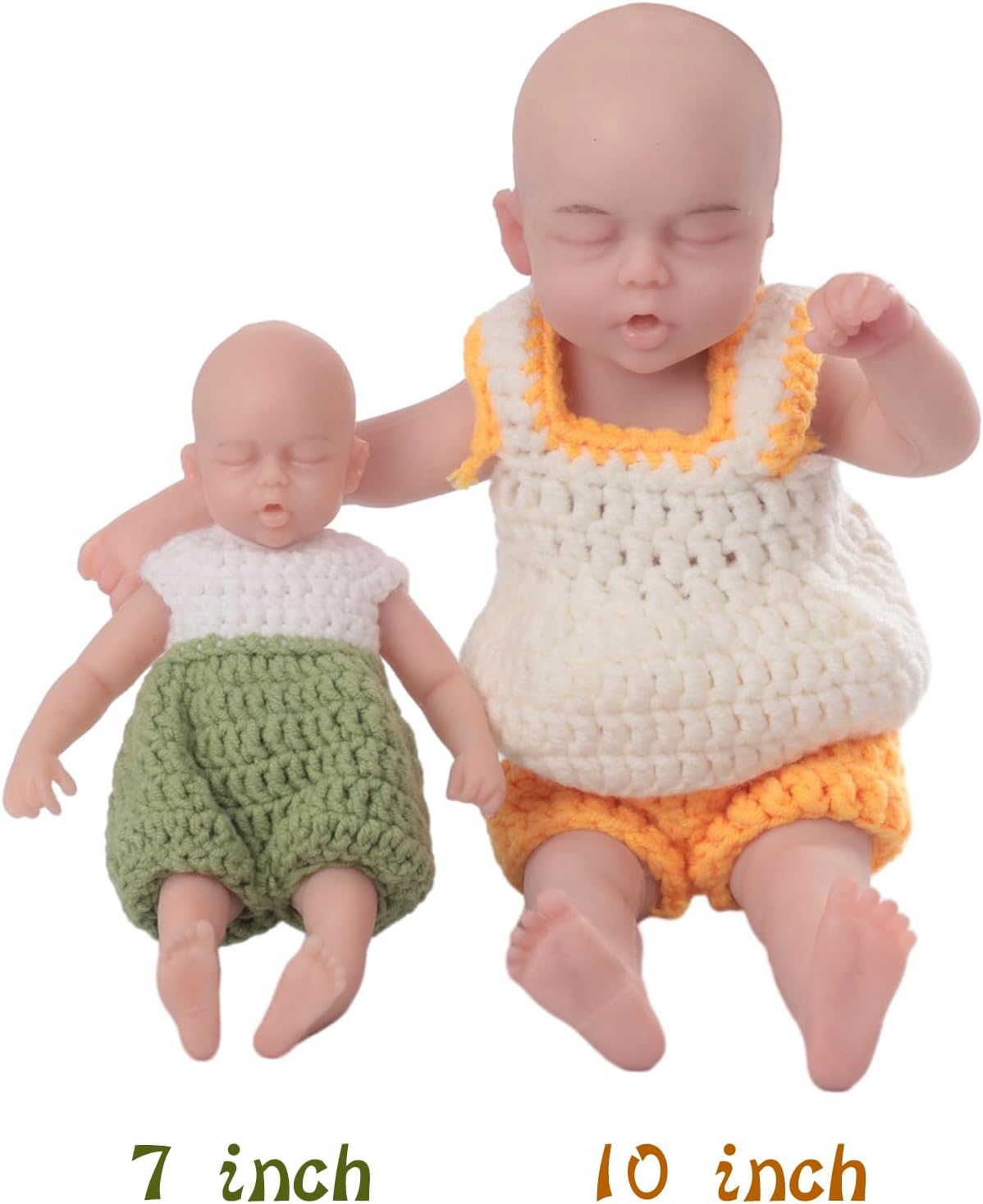 Muñecas de bebé Reborn de silicona de cuerpo completo de 10 pulgadas, sin muñecas de vinilo, ojos cerrados, muñeca realista de silicona platino