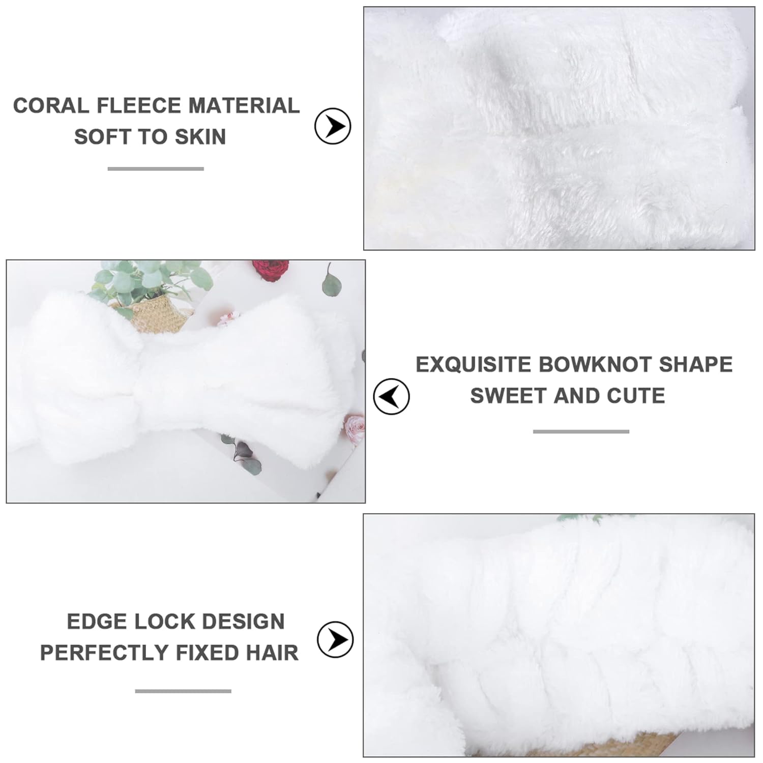 LADES Diadema de spa  Paquete de 6 diademas de maquillaje para mujer, banda de pelo suave de forro polar coral para el cuidado de la piel, diadema