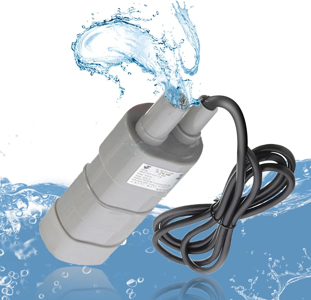 Northbear -Bomba sumergible de 12v, bomba de agua miniatura de bajo ruido de 1.2A DC, con cable de 4.9 ft, cabeza 5M 14LMin, 600LH, 6-15V, adecuado