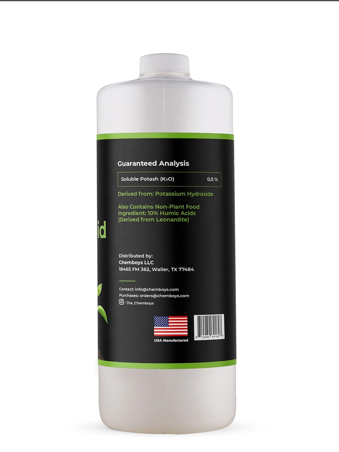 Ácido húmico orgánico con fúlvico  Suplemento vegetal concentrado de carbono líquido para una mayor absorción de nutrientes, suelo, césped,