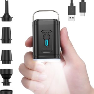 Mini bomba de aire para inflables portátil, eléctrica de 4000 mAh tipo C recargable rápidamente infla desinfla para flotadores de piscina, colchón Mini bomba de aire para inflables portátil, eléctrica de 4000 mAh tipo C recargable rápidamente infla desinfla para flotadores de piscina, colchón