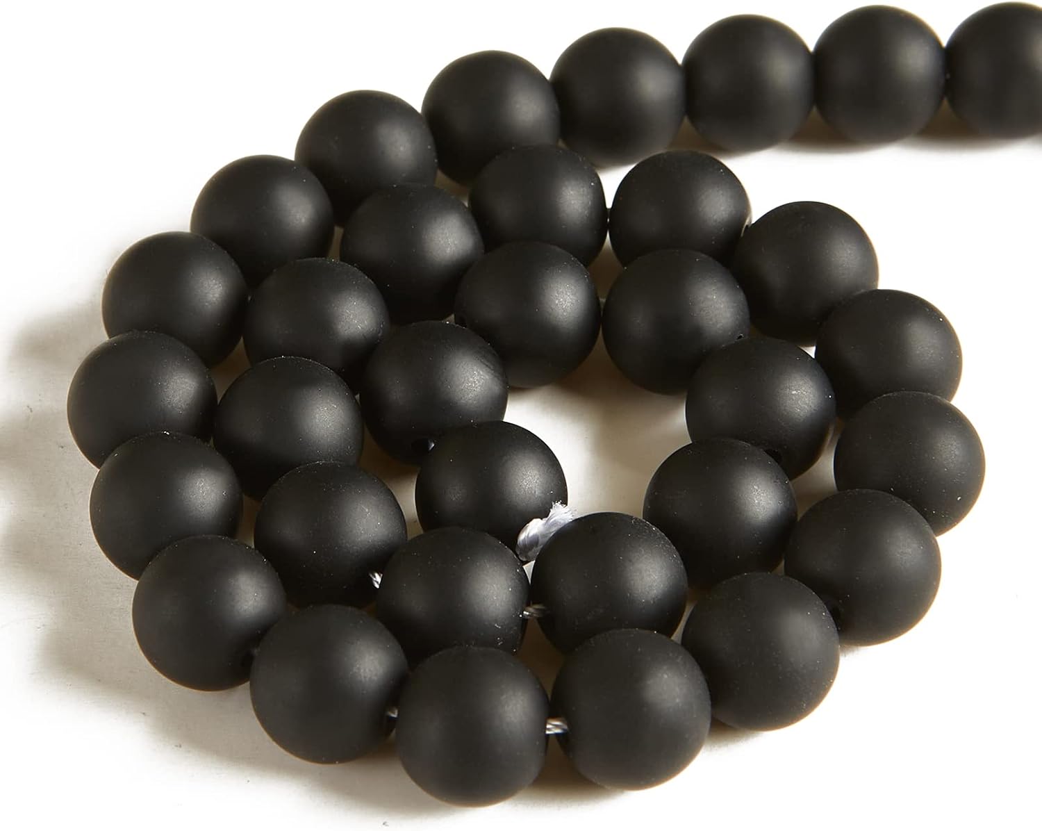 100 cuentas redondas sueltas de color negro mate de 0.236 pulgadas para hacer joyas