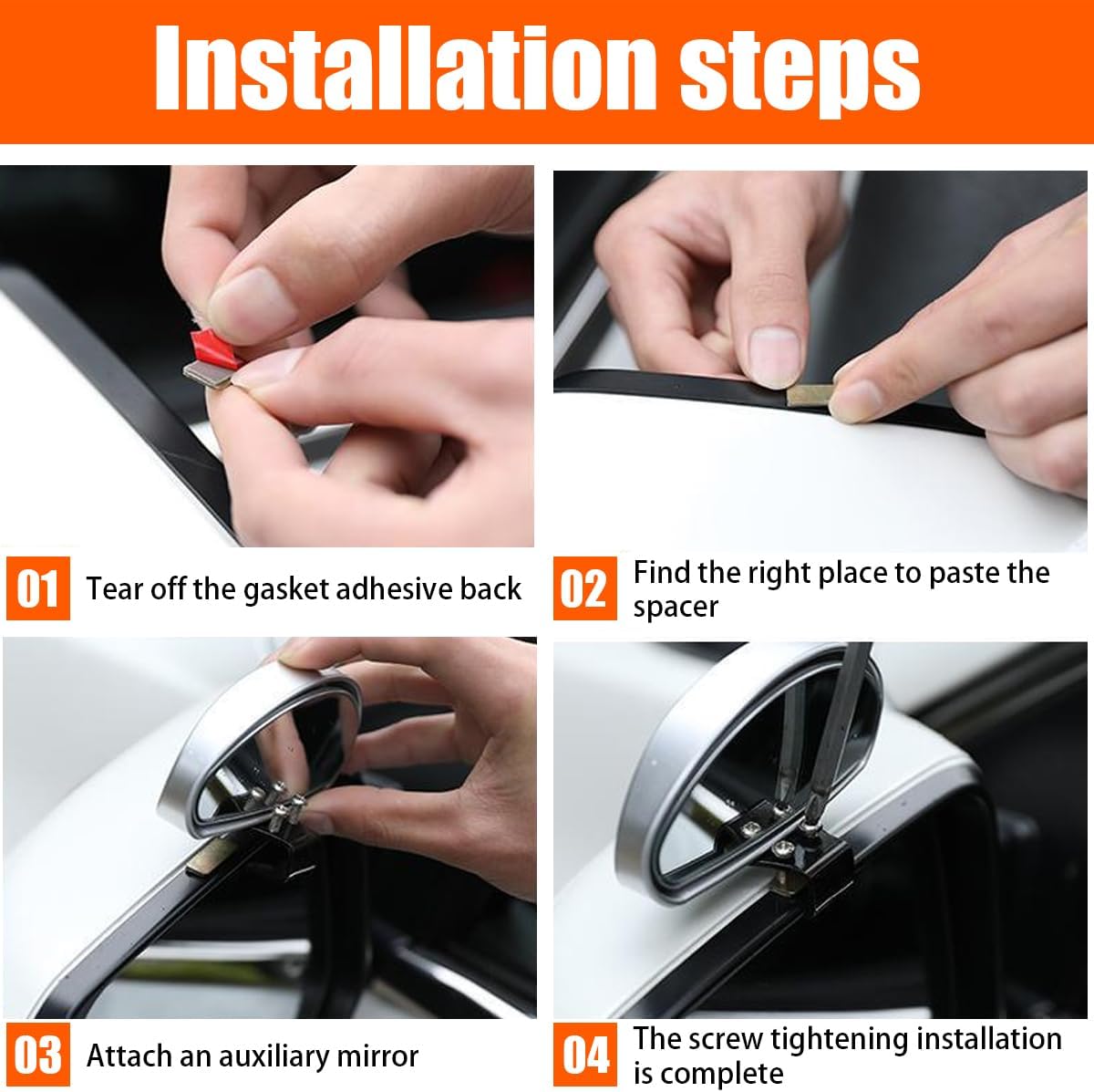 Espejo de punto ciego para automóvil, espejo retrovisor convexo ajustable de vidrio HD, accesorios exteriores automáticos, espejo rectangular