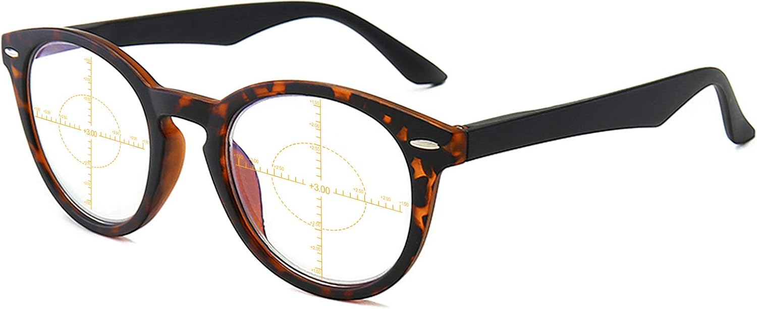 MIRYEA Lentes de enfoque de anillo de 360 grados, lentes de lectura multifocales progresivos, lectores multifocales para computadora para hombres y