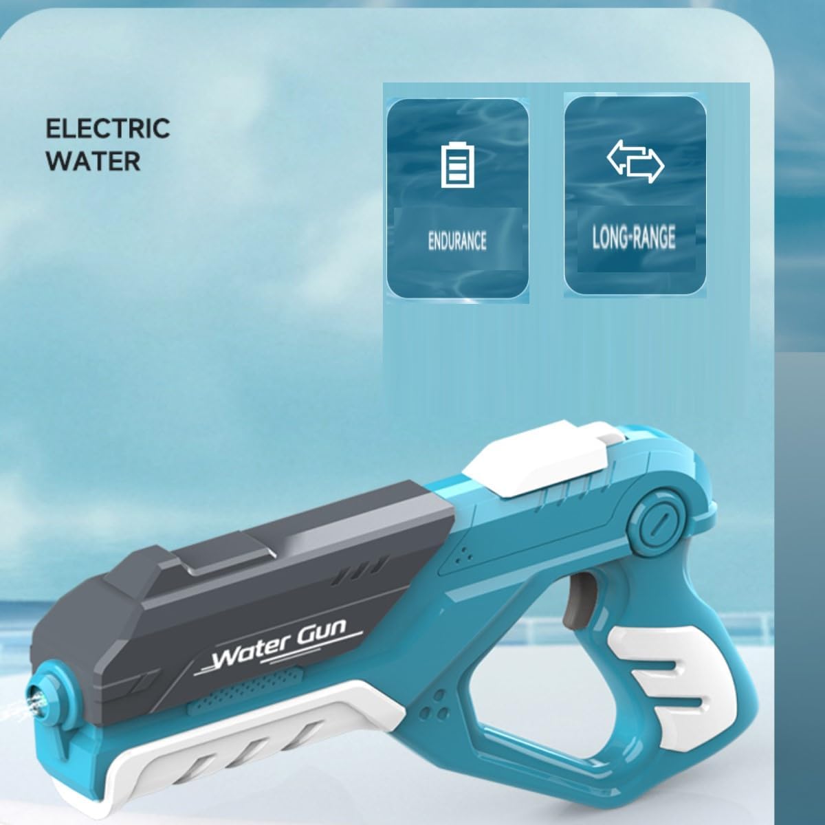Pistola de agua eléctrica para adultos y niños, pistola de agua automática de hasta 32 pies, pistola de agua de 5.1 fl oz, disparo para niños y