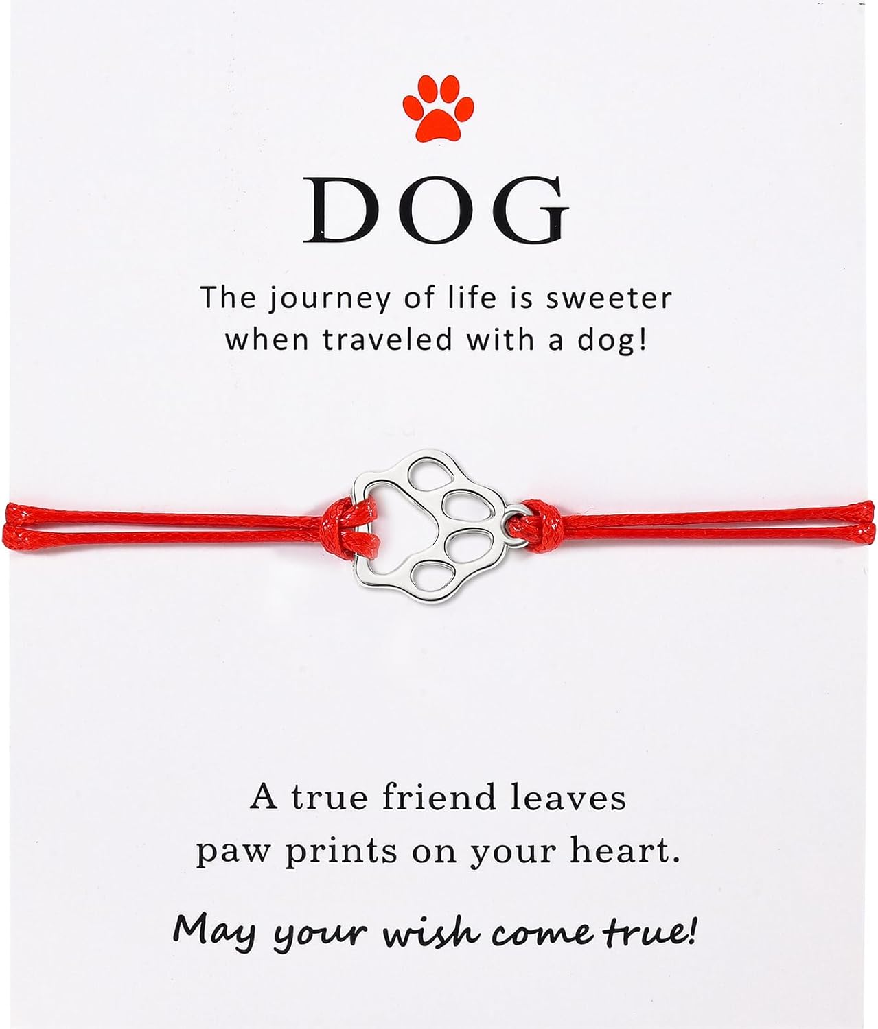 Puppy Dog Bracelets for Women Men Dog Memorial Gifts for Dog Lover Friendship Gifts for Her His Couples Adjustable String