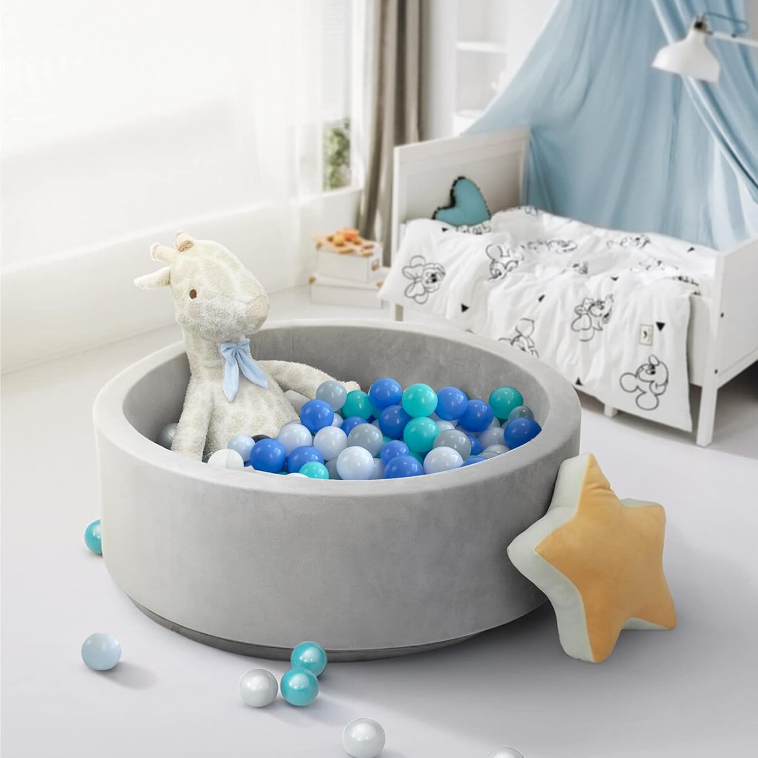 Bule Ball Pit Balls – 170 bolas de plástico para niños pequeños, corralito de pelotas, sin BPA, a prueba de aplastamiento, túneles de gateo, bolas