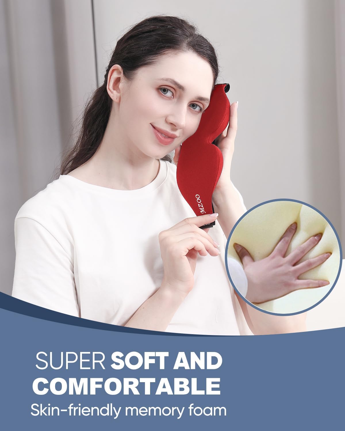 MZOO – Máscara de dormir para hombres y mujeres, contorneado 3D en máscara de dormir y venda con tapón para los oídos, máscara de sueño con moldeado