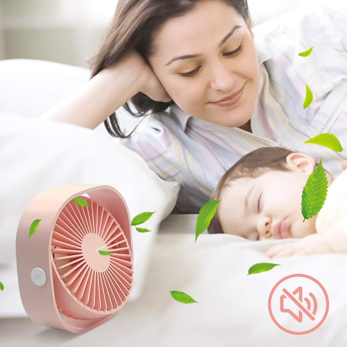 HARPAT Mini ventilador de escritorio USB de 3 velocidades, mesa de escritorio pequeña personal, ventilador USB silencioso para hogar, oficina,