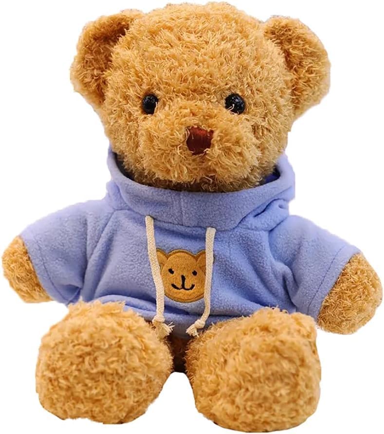 Oso de peluche, oso de peluche suave, regalos para niños pequeños en baby shower, día de San Valentín (azul, 12 pulgadas)