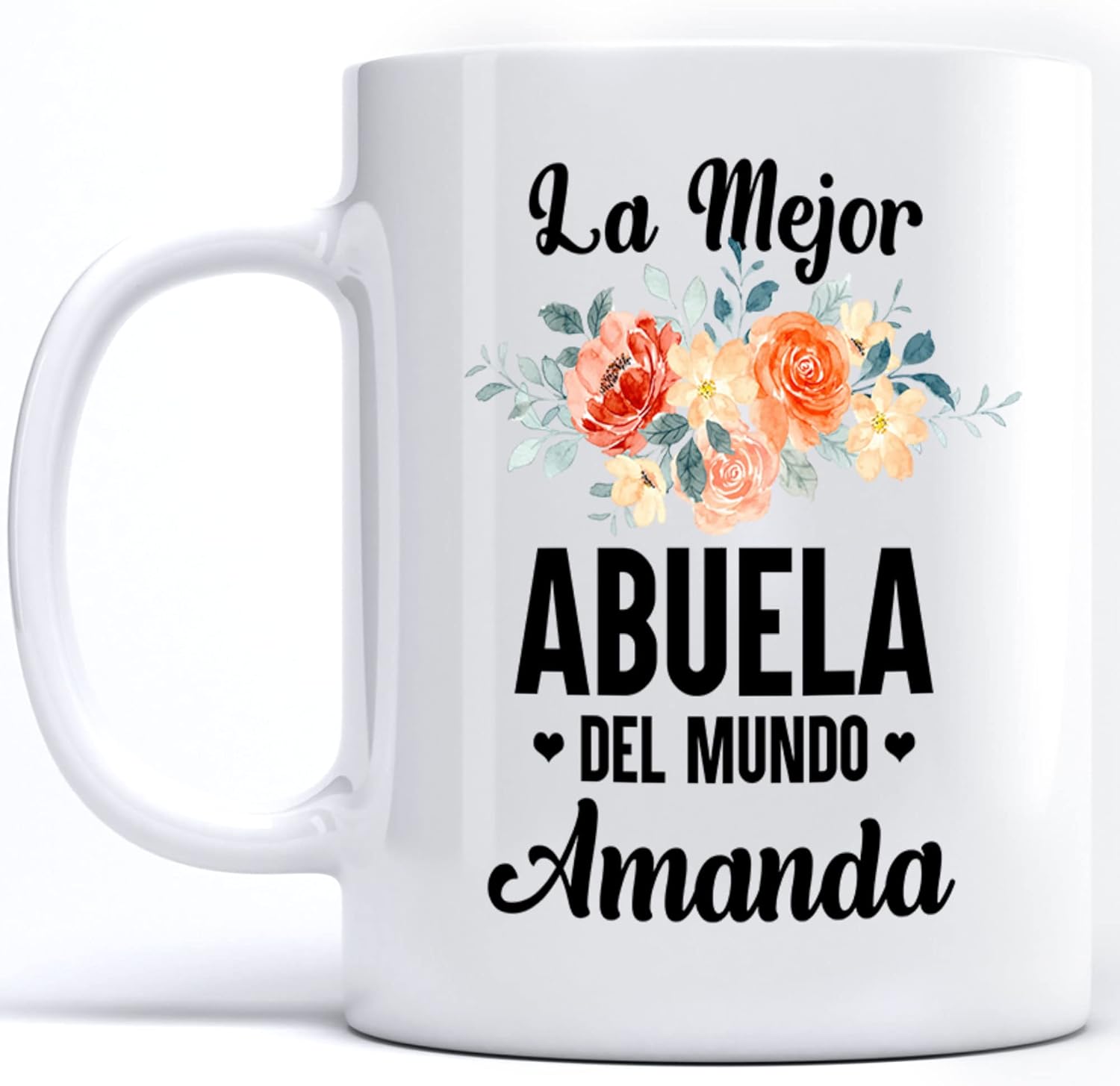 Kobalo La Mejor Abuela Del Mundo – Taza personalizada para mujeres, mamá, abuela, nana en cumpleaños, Navidad, día de la madre, taza blanca novedosa
