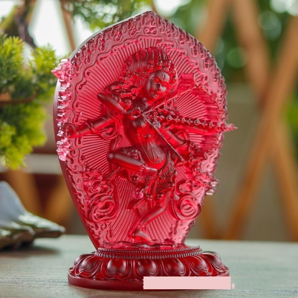 1 adorno de cristal de Tara rojo de 3.9 in6.1 in, templo budista tibetano, decoración de estatua para el hogaroficina (tamaño  3.9 in)