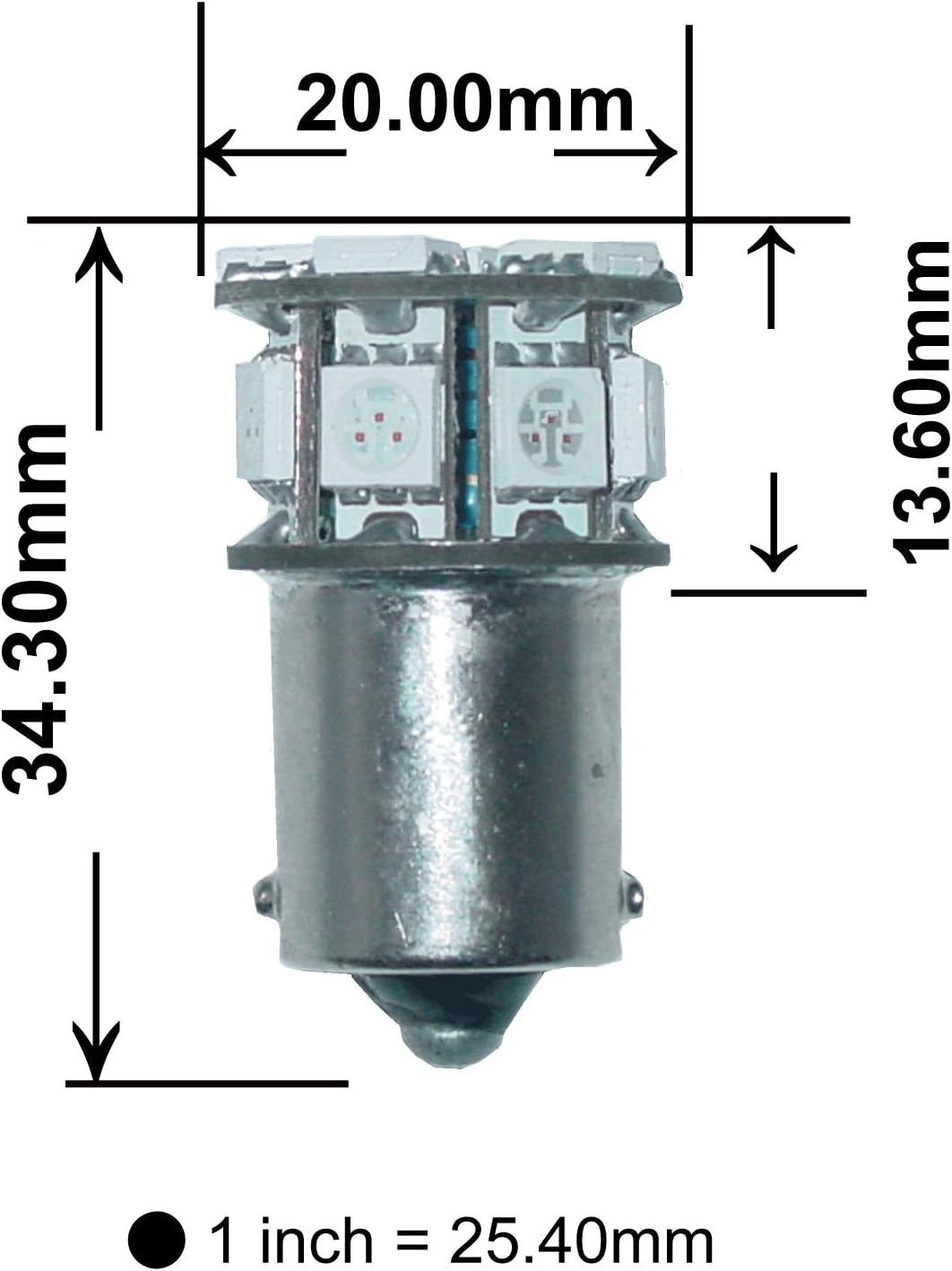 PA LED 2 unids 13SMD 1156 Ba15s Bombilla LED verde auto 12V para señal de giro, marcador lateral, parada, marcha atrás, luz trasera