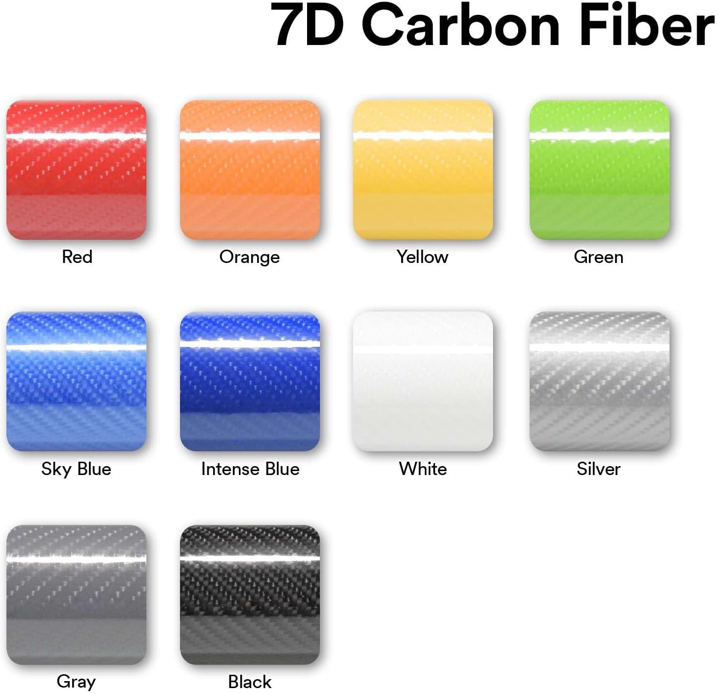 Adhesivo revestidor de vinilo muy brillante de fibra de carbono 7D prémium con juego de herramientas, lámina de calcomanía con tecnología de