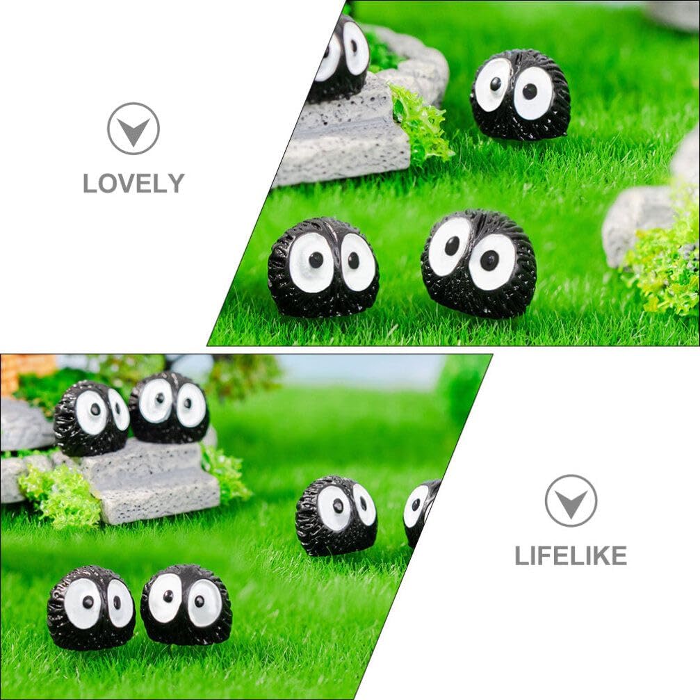 ABOOFAN 20 piezas de mini elfos de hadas accesorios de jardín de resina pequeñas estatuas de elfo negro pecera arena decoración de mesa de briquetas
