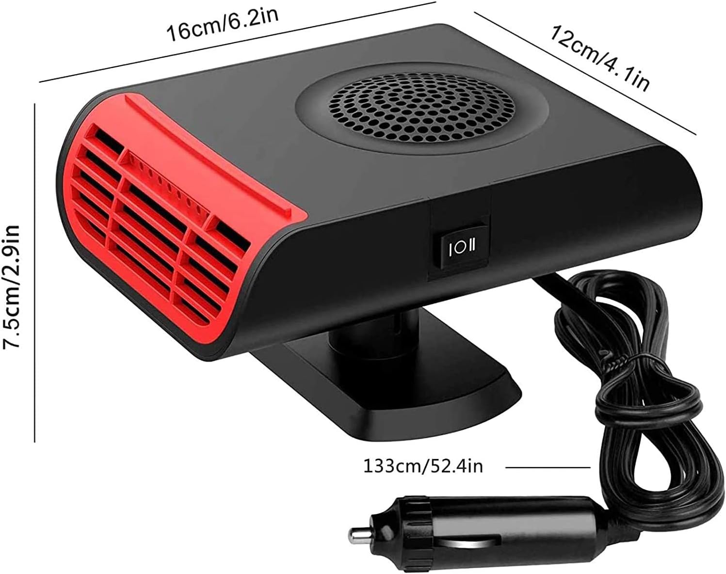 Milukon Calentador de coche portátil 2 en 1 Calentador de enfriamiento y calefacción para vehículo Enfriador de aire electrónico 12V Calentador de