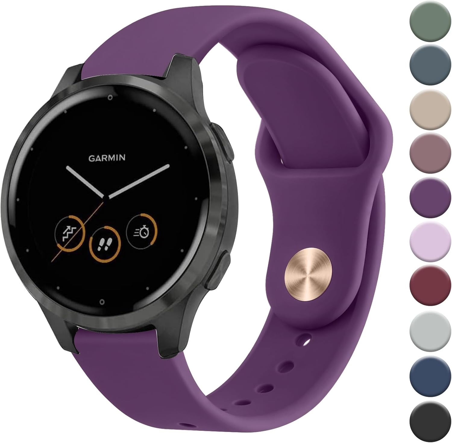 Wanme Compatible con Garmin Vivoactive 4 Bands, Garmin Venu 2 Band para mujeres y hombres, correa de repuesto de silicona suave de 0.866 pulgadas