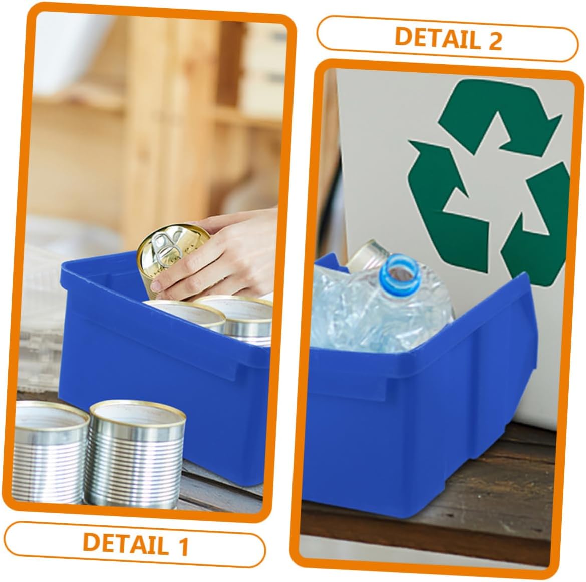NUOBESTY Contenedores de almacenamiento apilables Organizador de piezas 8pcs Abs Organizador de oficina antiestático Almacenamiento de