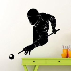 Adhesivo de vinilo para pared de jugador de billar, decoración de interiores para el hogar, cualquier habitación, mural, impermeable, 11bi Adhesivo de vinilo para pared de jugador de billar, decoración de interiores para el hogar, cualquier habitación, mural, impermeable, 11bi