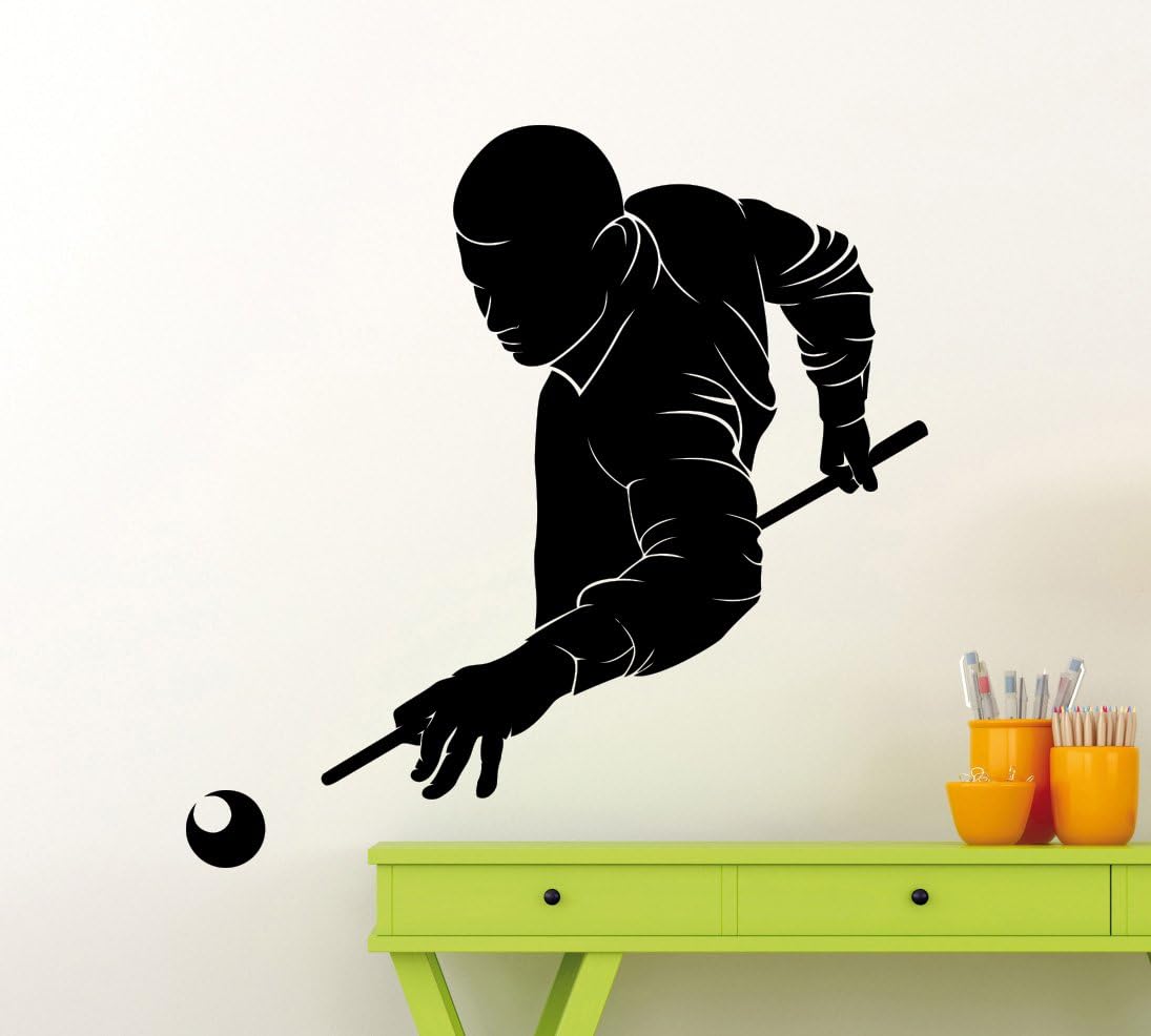 Adhesivo de vinilo para pared de jugador de billar, decoración de interiores para el hogar, cualquier habitación, mural, impermeable, 11bi