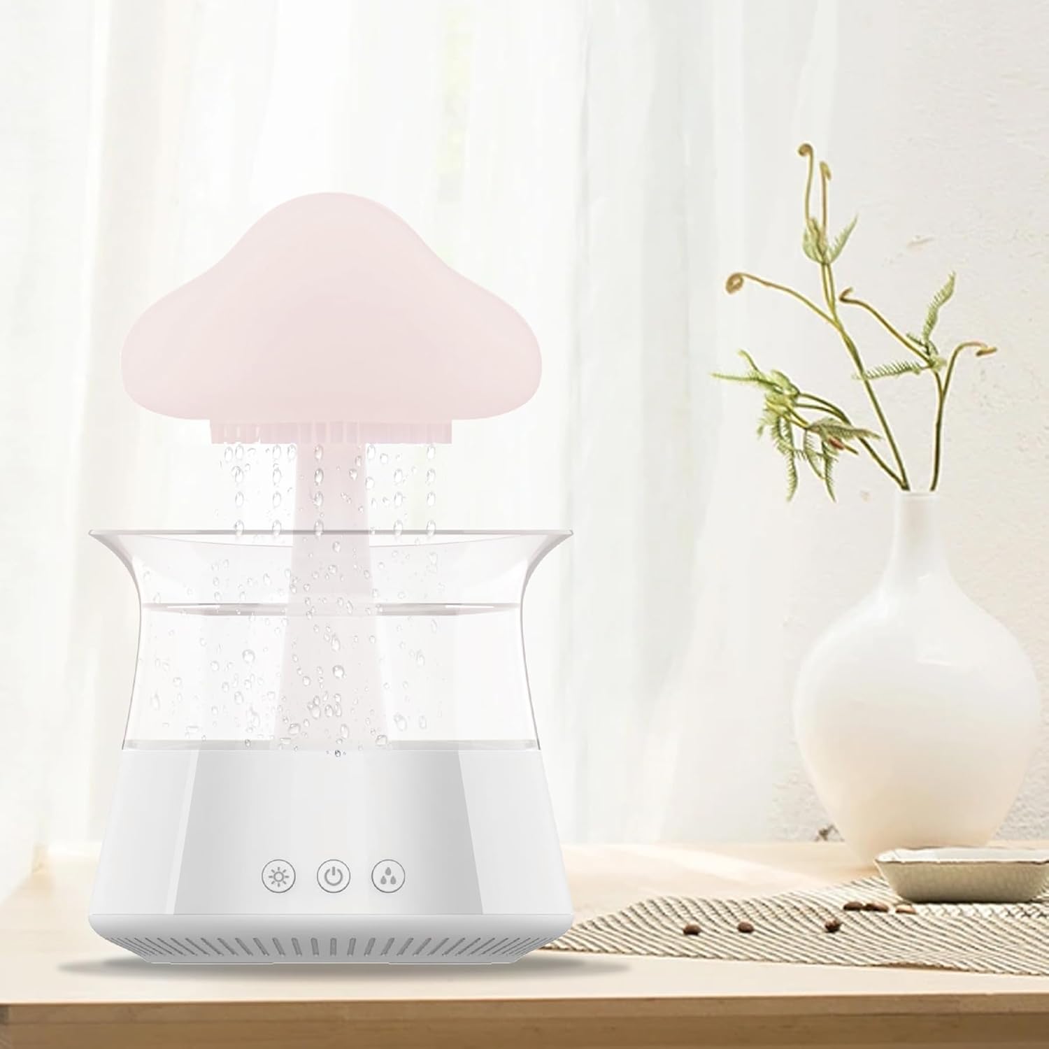 Rain Cloud Humidificador de goteo de agua, difusor de aroma de hongos, difusor de aceite esencial, difusor de aromaterapia de ruido blanco de 10.8