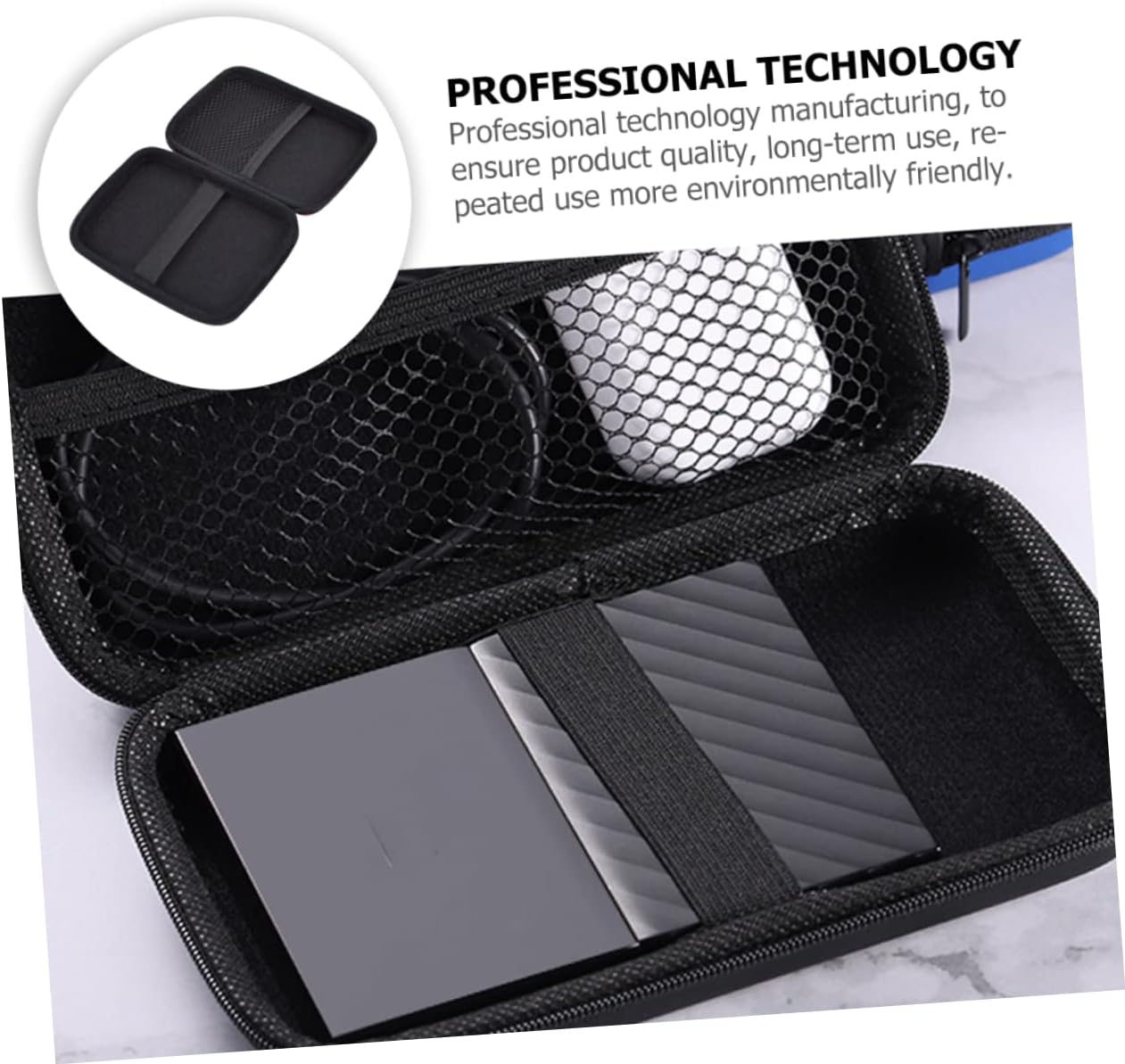 ULDIGI Bolsa de almacenamiento a prueba de golpes, bolsa para auriculares, unidad de disco duro, organizador de cables, bolsa organizadora de