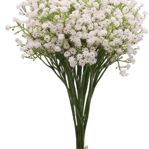 24 flores artificiales de aliento de bebé, flores de tacto real, ramo de flores falsas para bodas y decoración del hogar (blanco) 24 flores artificiales de aliento de bebé, flores de tacto real, ramo de flores falsas para bodas y decoración del hogar (blanco)