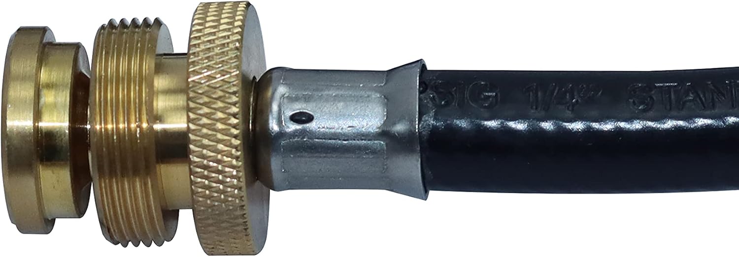METER STAR Adaptador convertidor de tanque de propano Cga de 5 pies de 2 vías con interruptor y divisor en Y, 350 psi, manguera de extensión de alta