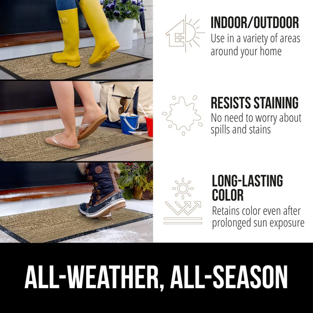Gorilla Grip WeatherMax – Tapete para todas las estaciones 100% impermeable, 47×35 pulgadas, goma natural duradera, resistente a manchas y