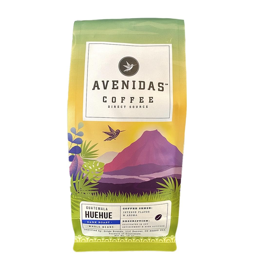 AVENIDAS Coban – Café de grano entero (bolsa de 12 onzas) granos de café tostado ligero, paquete de 1
