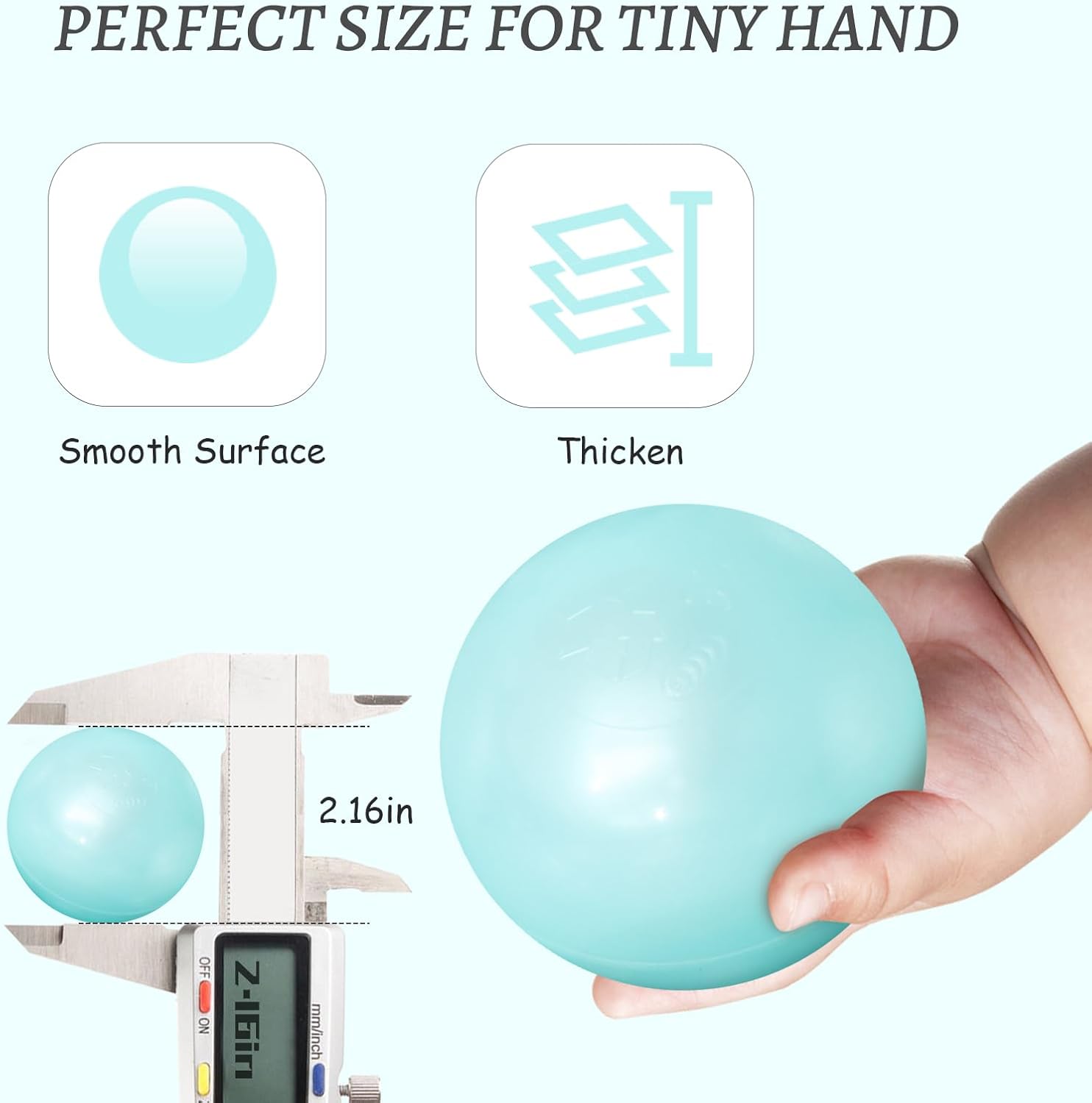 ZLEVEAYN 100 bolas para bolas, a prueba de aplastamiento, colores perlas, sin BPA, no tóxico, bolas de juego de plástico para bebés, niños,