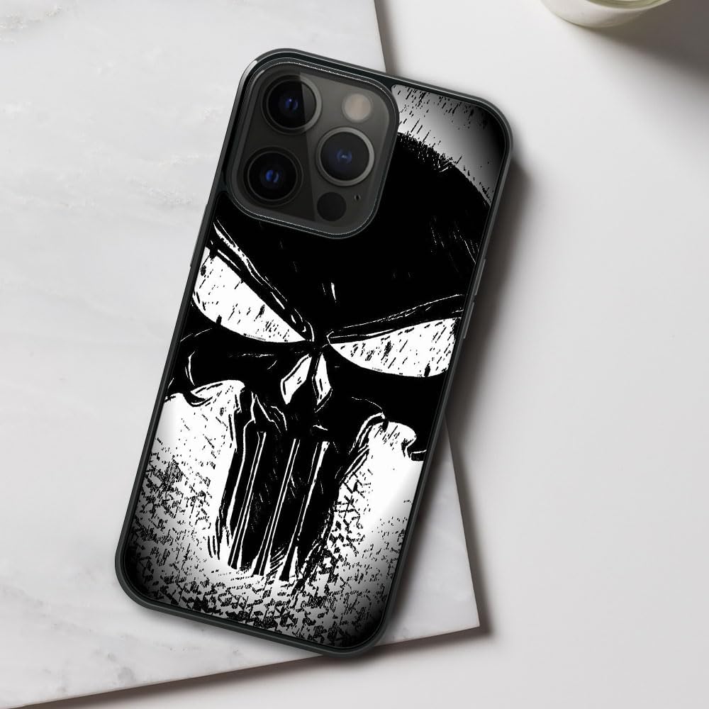 Funda compatible con iPhone 15, diseño de calavera de terror para iPhone 15, ultra protección, a prueba de golpes, de silicona suave, TPU