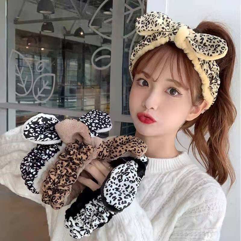 Diadema de maquillaje para mujer, lindas orejas de conejo, diadema de felpa a la moda, bonita, esponjosa, elástica, diadema de maquillaje para