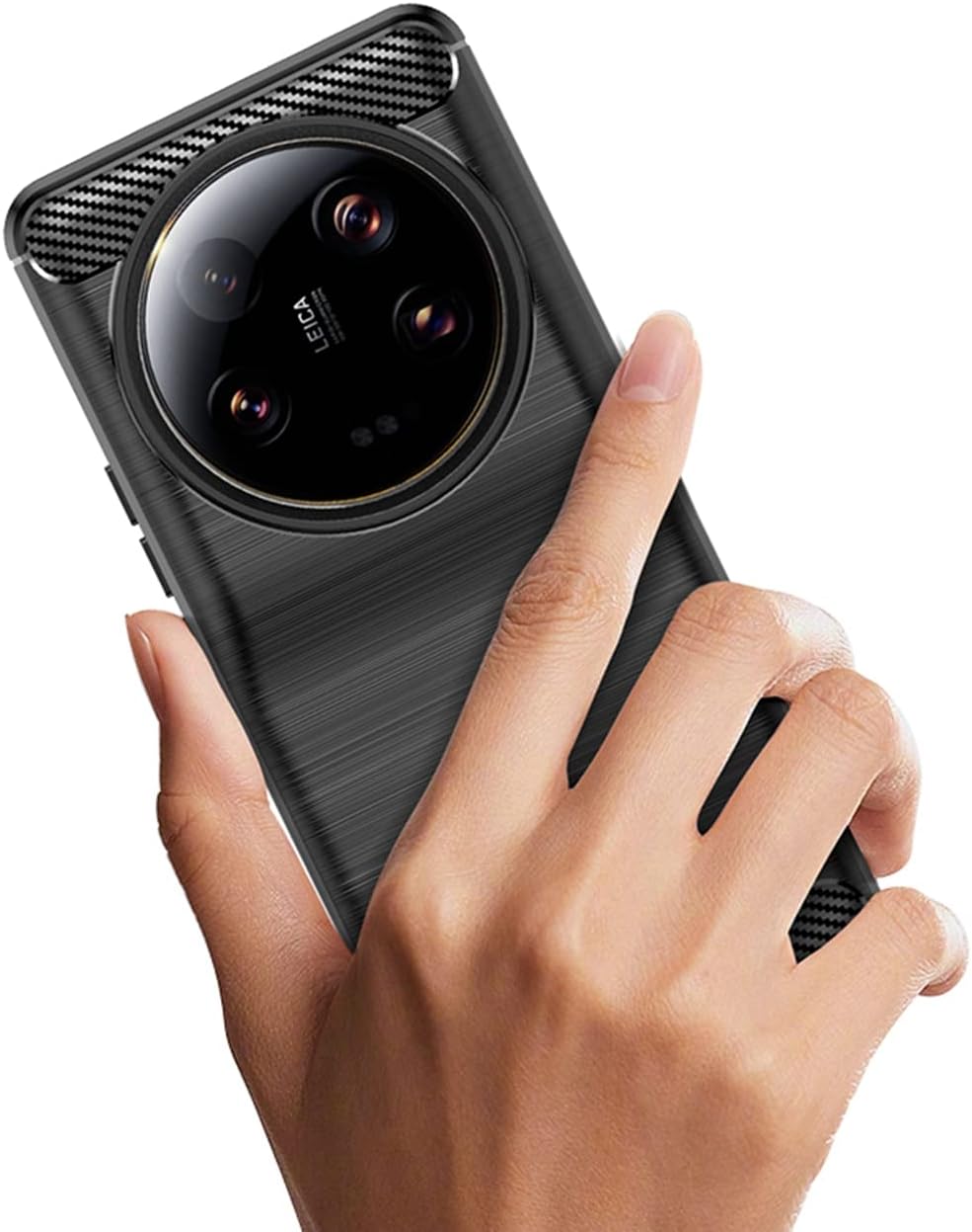 Funda de teléfono para Xiaomi 13 Ultra, mi 13 Ultra Case Fibra de carbono a prueba de golpes Escudo resistente antiarañazos TPU suave contraportada