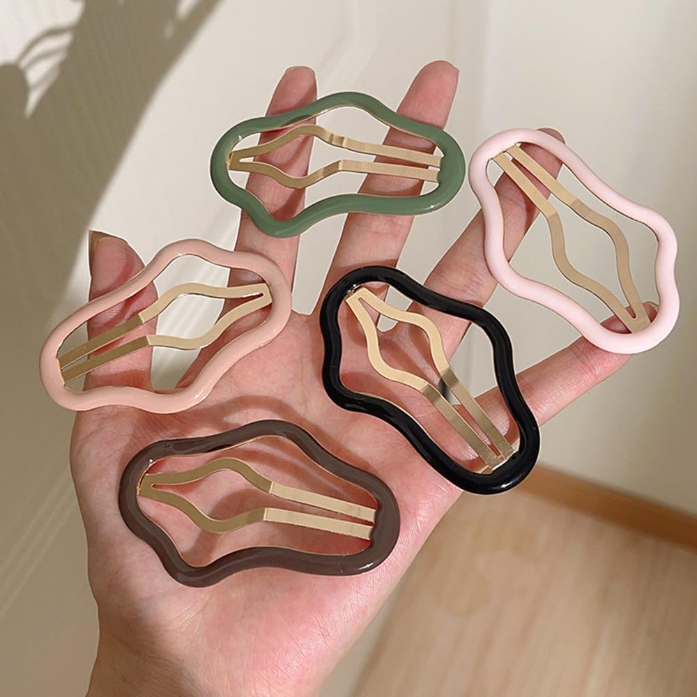 5 pinzas para el cabello a presión, antideslizantes, accesorios para el cabello para mujeres, clip hueco en forma de nube, pinzas para el cabello