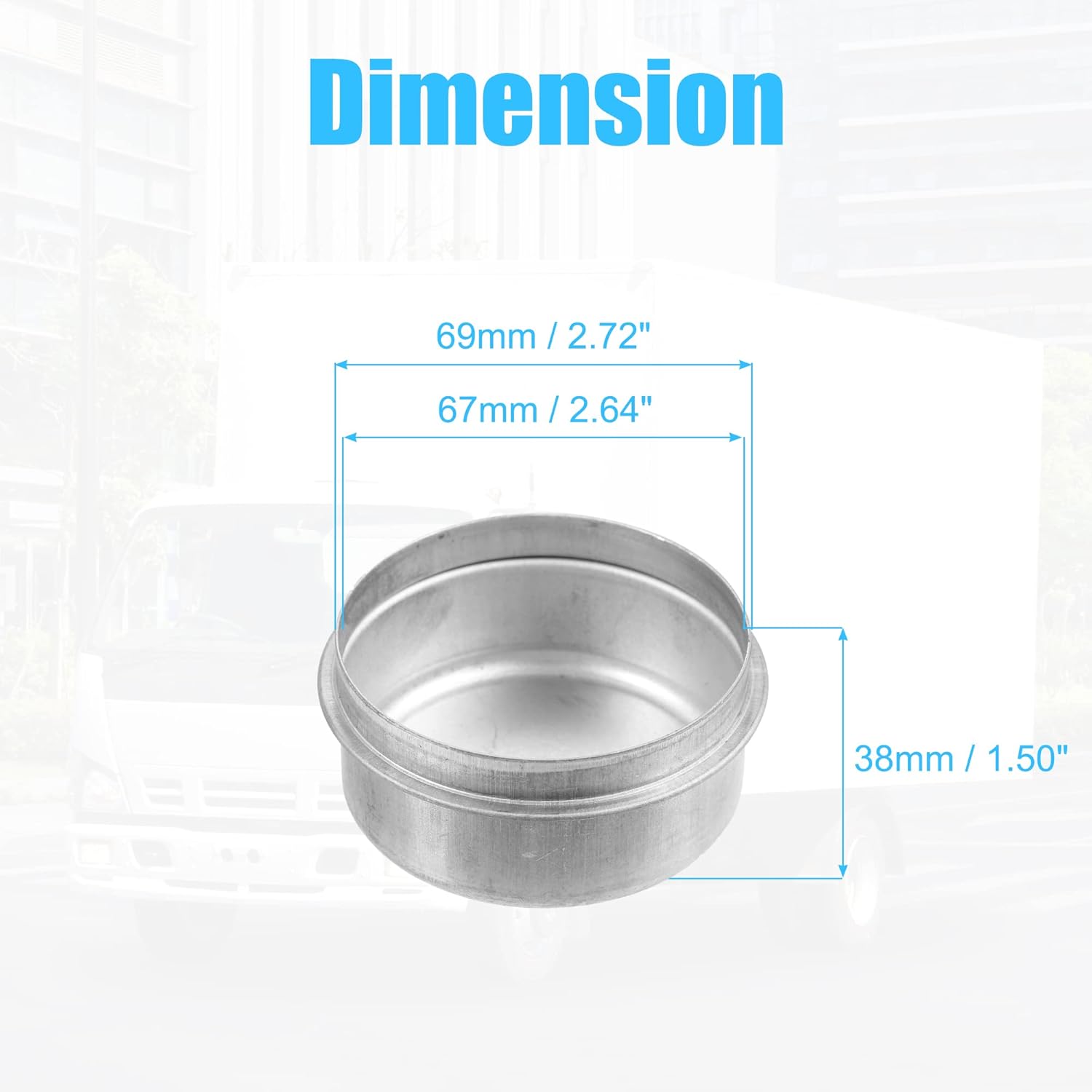 X AUTOHAUX 4 unids 2.72 “Remolque Eje Tapa Antipolvo Copa Cubierta de grasa para Dexter EZ Lube Remolque Camper 7000 a 8000 Lb Eje Rueda Hub Cojinete