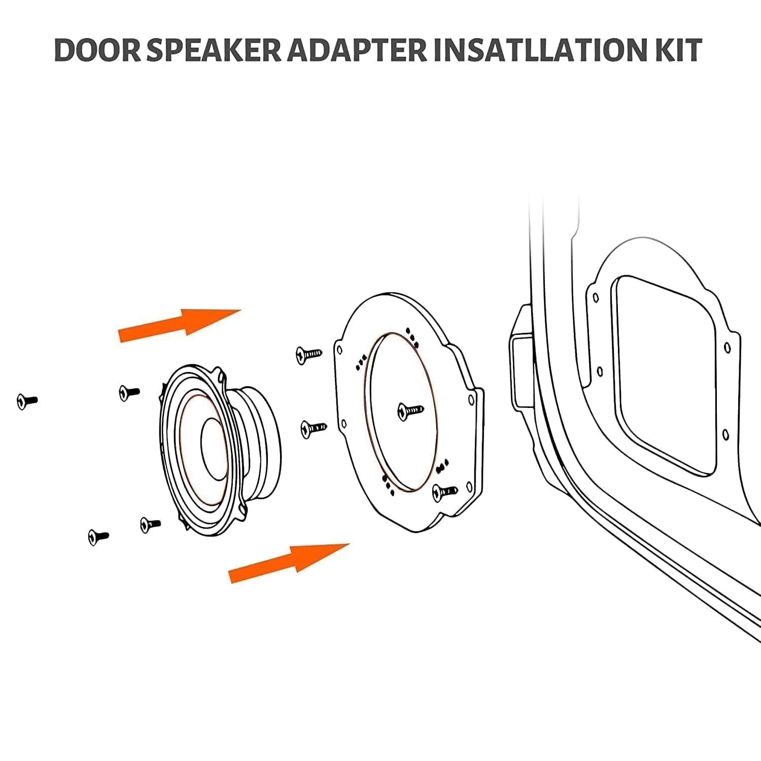 NuIth Adaptador de altavoz de puerta de 6.5 pulgadas con arnés de cableado de altavoz para Ford F150 2004-2008, Explorer 2000-2010, Edge 2007-2010,