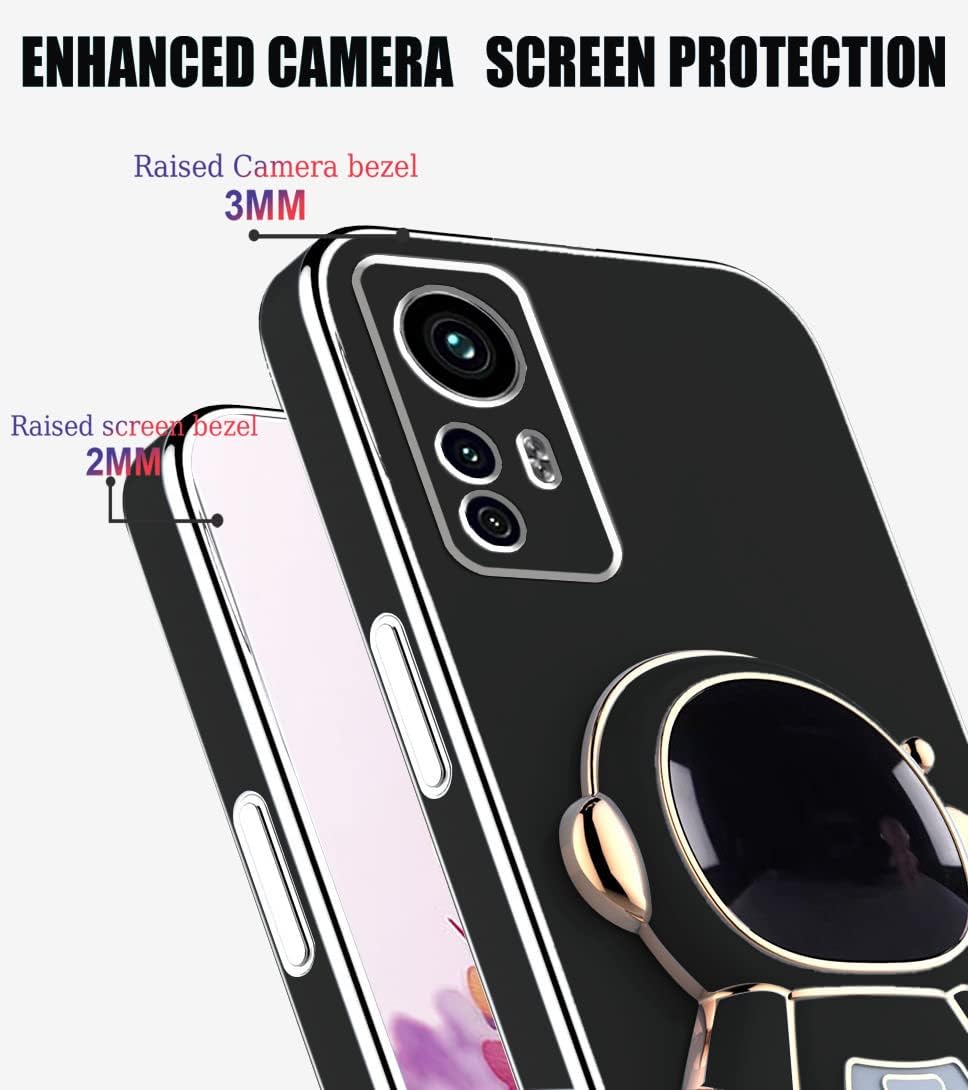 Compatible con Redmi Note 12s Funda con chapado creativo astronauta de dibujos animados rosa, funda para teléfono Xiaomi Redmi Note 12s Funda de