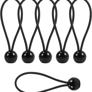 LOVE STORY 30 unidades de bolas elásticas de 6 pulgadas de color negro, cuerdas elásticas resistentes para refugio, cenador, campamento, tienda de LOVE STORY 30 unidades de bolas elásticas de 6 pulgadas de color negro, cuerdas elásticas resistentes para refugio, cenador, campamento, tienda de