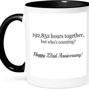3dRose Happy 22Nd Anniversary-198852 Hours Together – Taza (1 unidad), color negro 3dRose Happy 22Nd Anniversary-198852 Hours Together – Taza (1 unidad), color negro