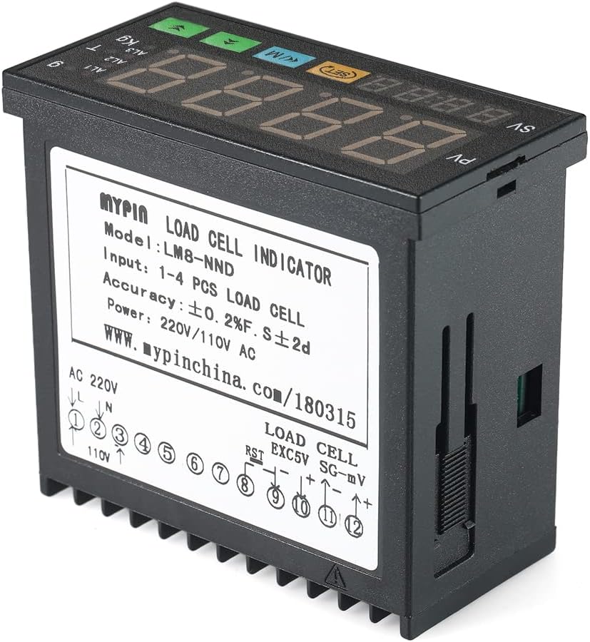 ERYUE Pantalla digital, pantalla LED digital medidor de pesaje Indicador de células de carga 1  4 células de carga Entrada de señales