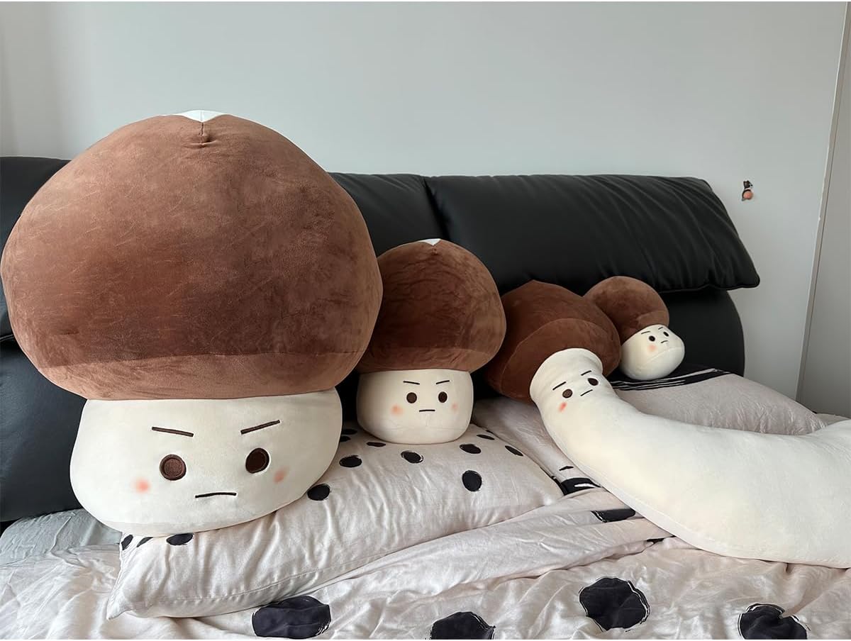 Hofun4U Almohada de felpa de hongo, felpa de seta sonriente, almohada de felpa para sofá cama o automóvil, decoración del hogar, cumpleaños de niños