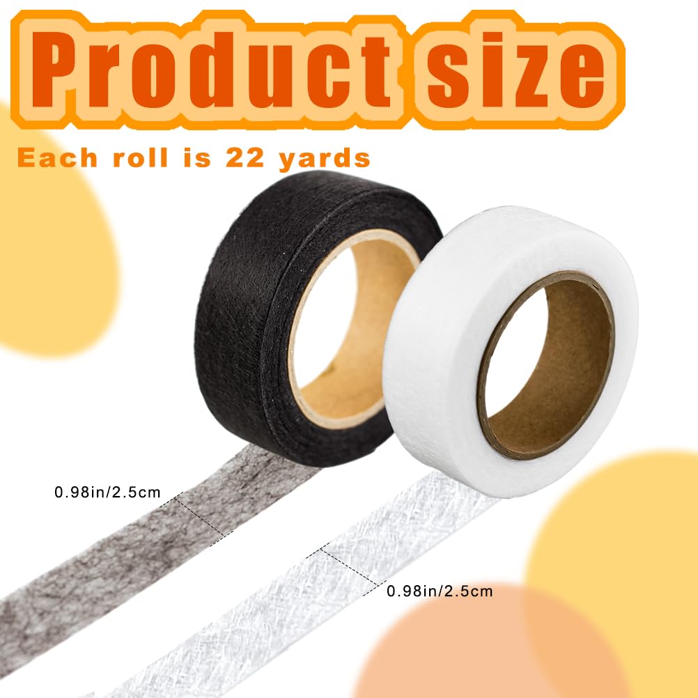 4 rollos de cinta de dobladillo para planchar, cinta adhesiva de 1 pulgada para dobladillo, cinta de fusión de tela para cortinas, ropa y proyectos
