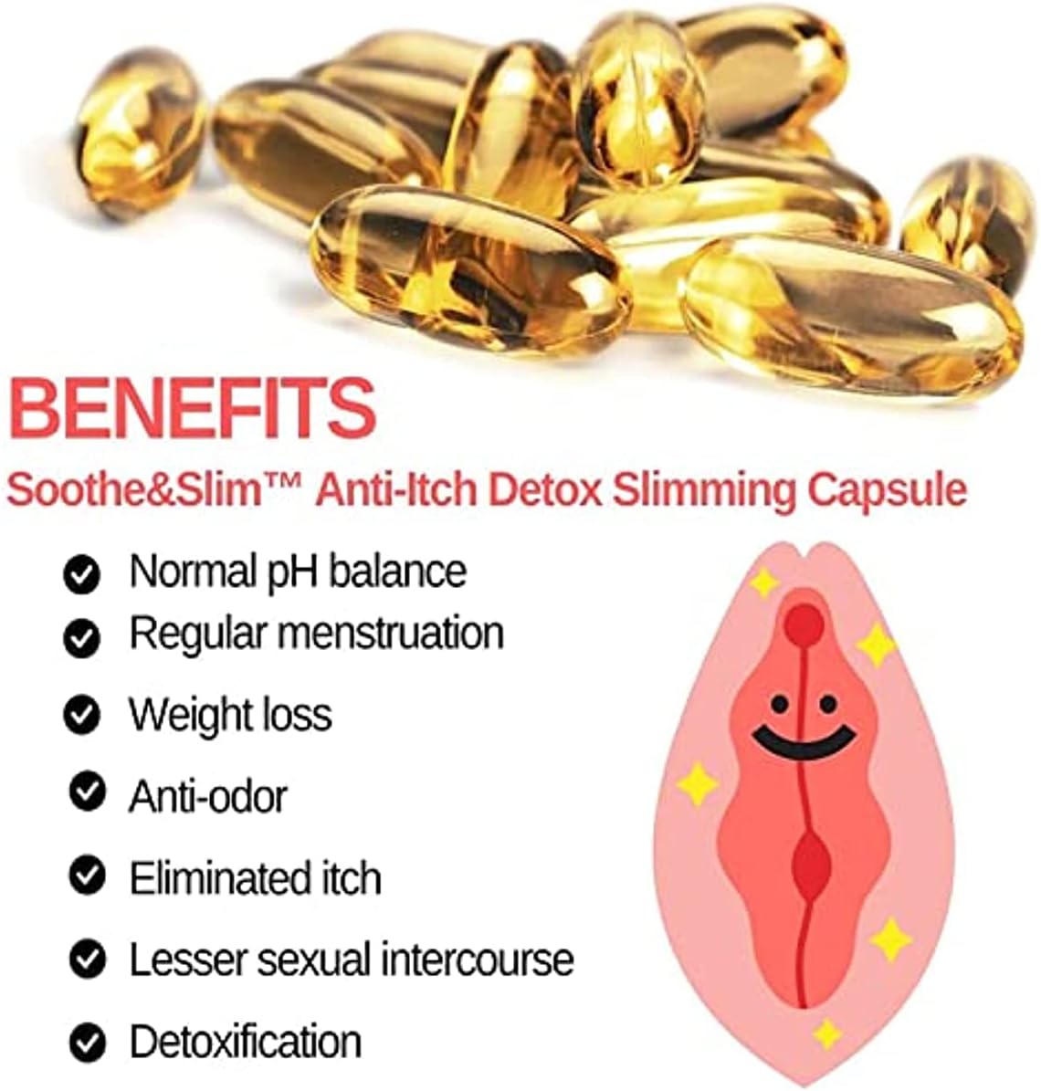 Soothe&Slim – Cápsula adelgazante antipicazón, desintoxicación instantánea antipicazón, producto adelgazante, elimina olores, reparación adelgazante