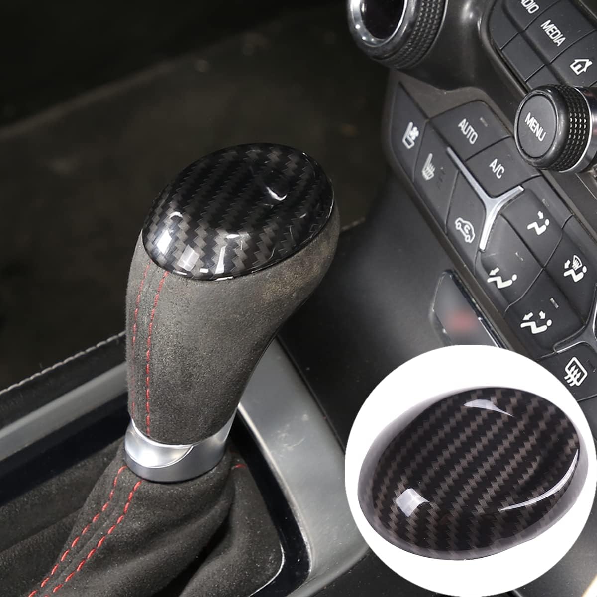 Accesorios interiores para Chevrolet Corvette C7 2014-2019, accesorios de ajuste de cubierta de la cabeza de la palanca de cambios, accesorios