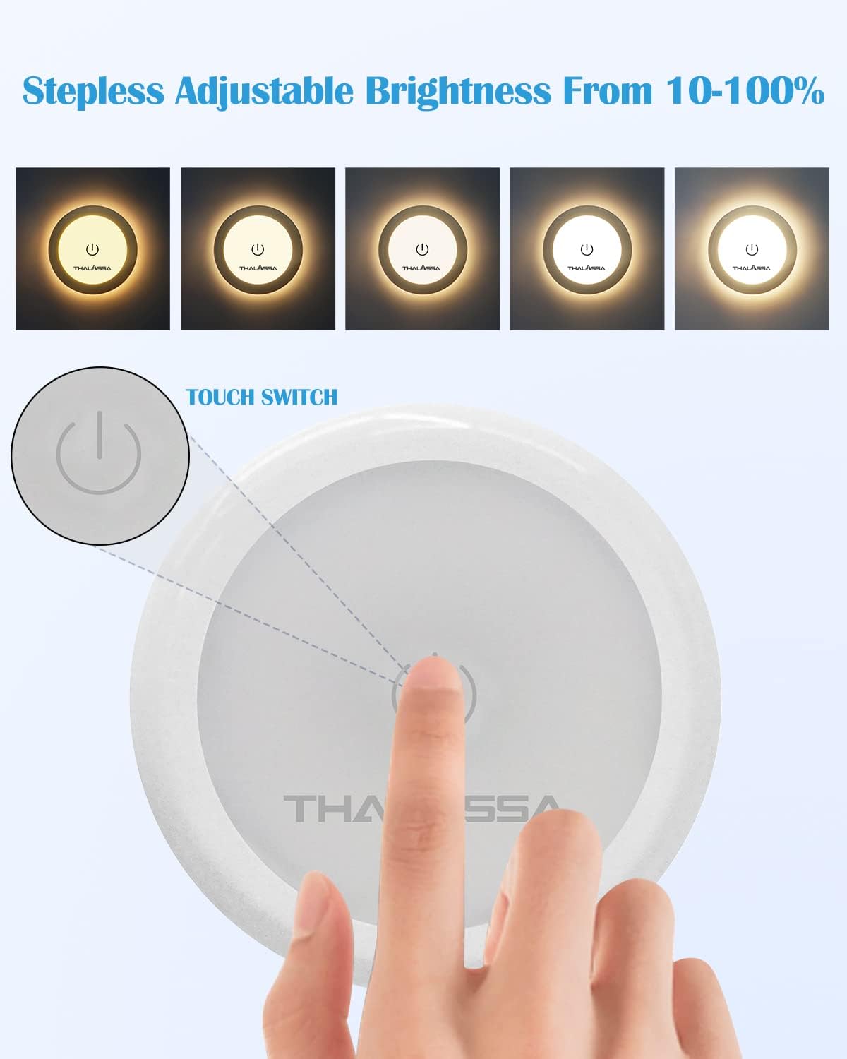 Luz LED de techo de barco de 12 V de doble color con interruptor táctil regulable montada en superficie para caravana, caravana, camioneta,